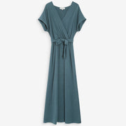 Robe Longue Portefeuille Pollen emeraude Grace & Mila