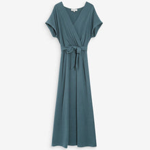 Robe Longue Portefeuille Pollen emeraude Grace & Mila