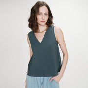 Sleeveless V-Neck Top Vagabond emeraude Grace & Mila