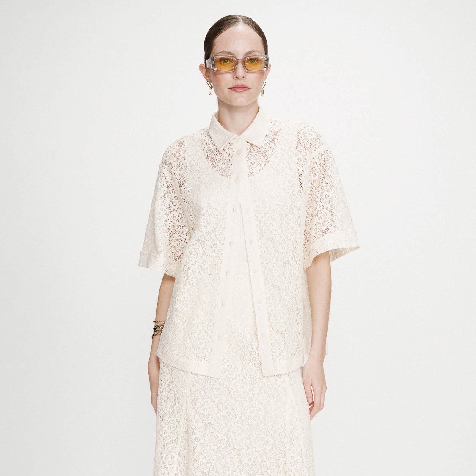 Straight Lace Shirt Vendel ecru Grace & Mila