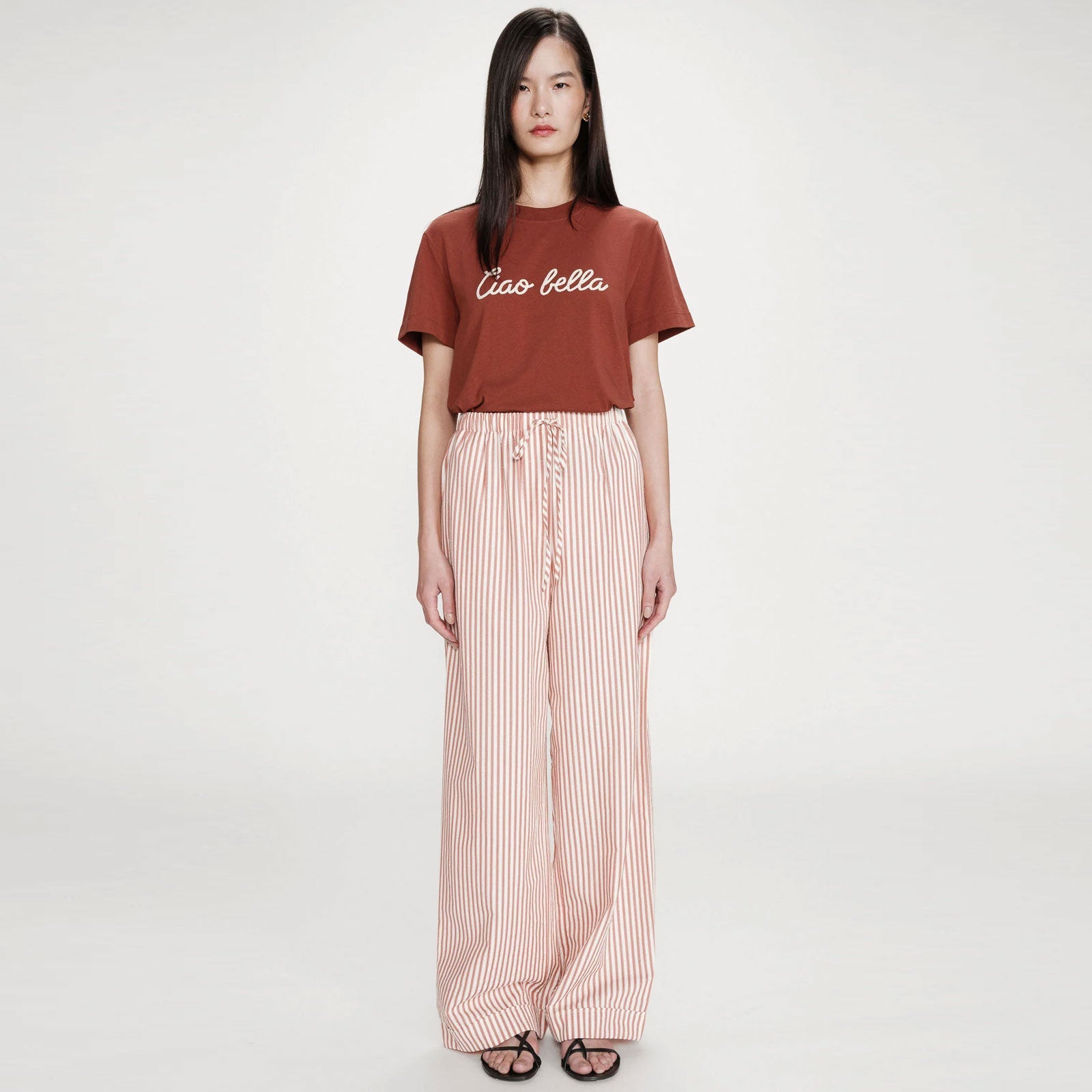 Striped Pants Volute corail Grace & Mila