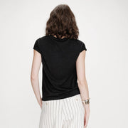 V-Neck Lurex Top Valsons noir Grace & Mila