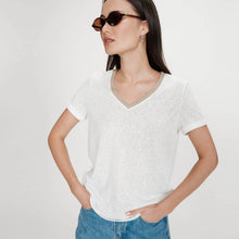 V-Neck T-Shirt Vasco ivoire Grace & Mila