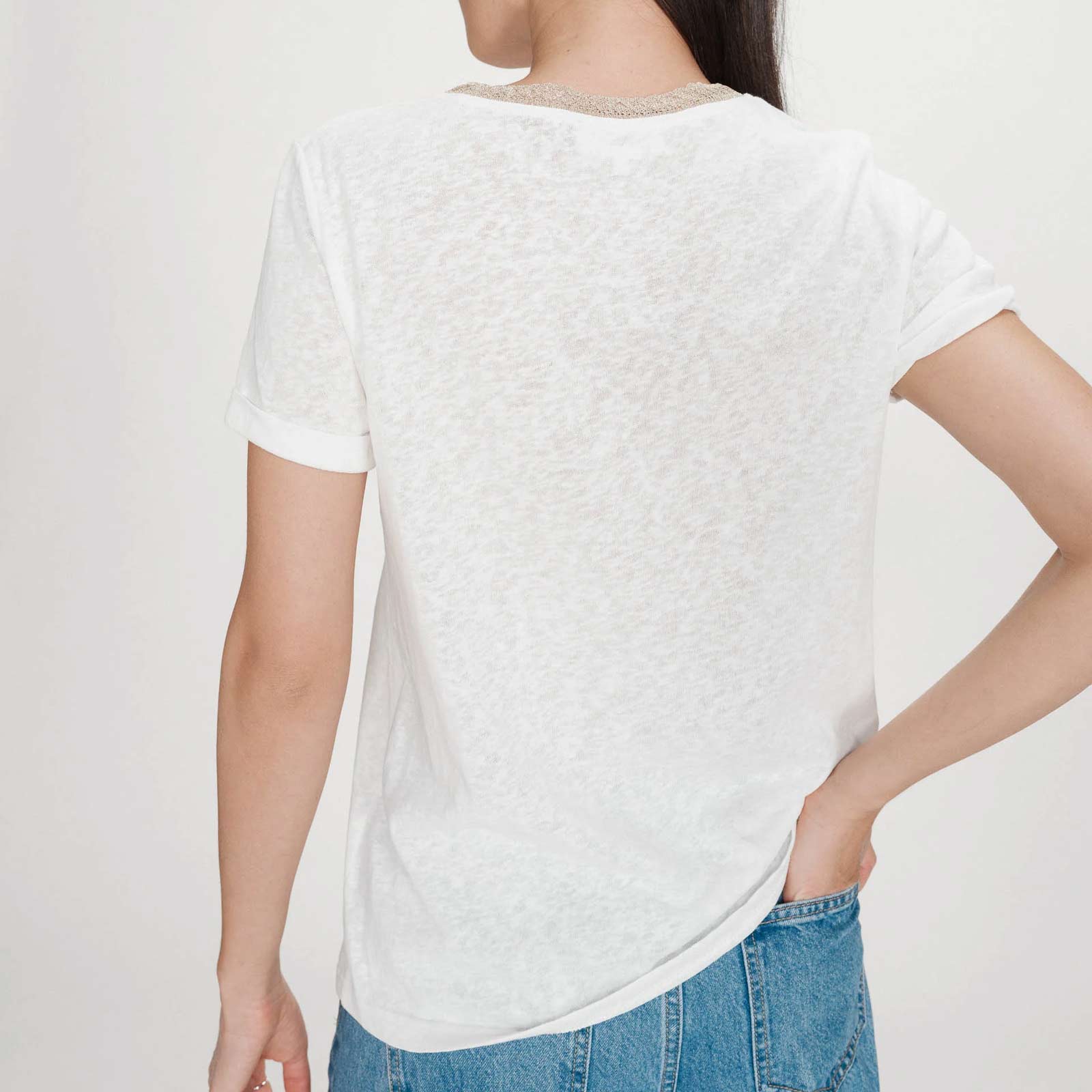 V-Neck T-Shirt Vasco ivoire Grace & Mila