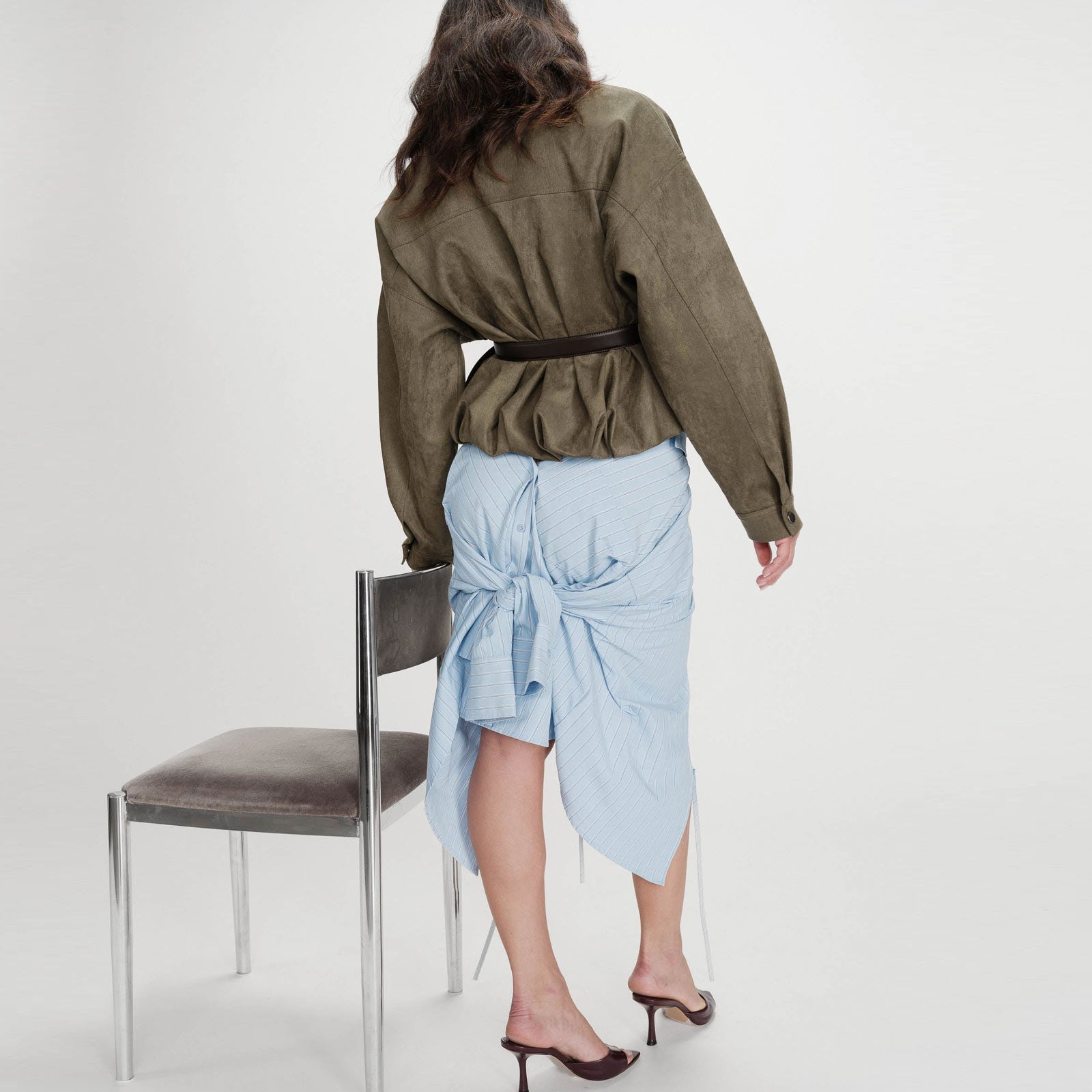 Suedine Bomber Jacket Verve kaki Grace & Mila