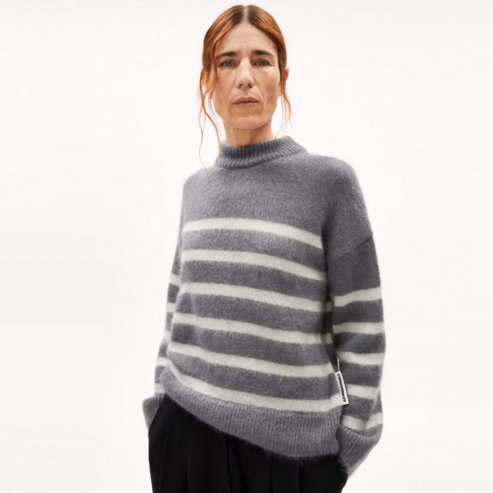 Gwyneiraa Stripes Jumper iron cast-oatmilk