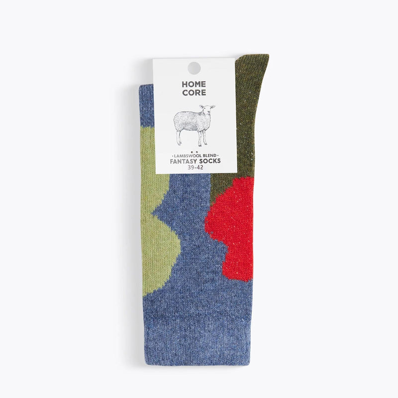 Lambswool Blend Fantasy Splotches Socks navy/multi Homecore