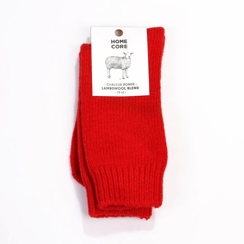 Lambswool Blend Socks red