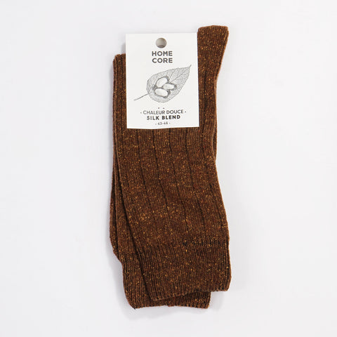 Silk Blend Socks ash brown