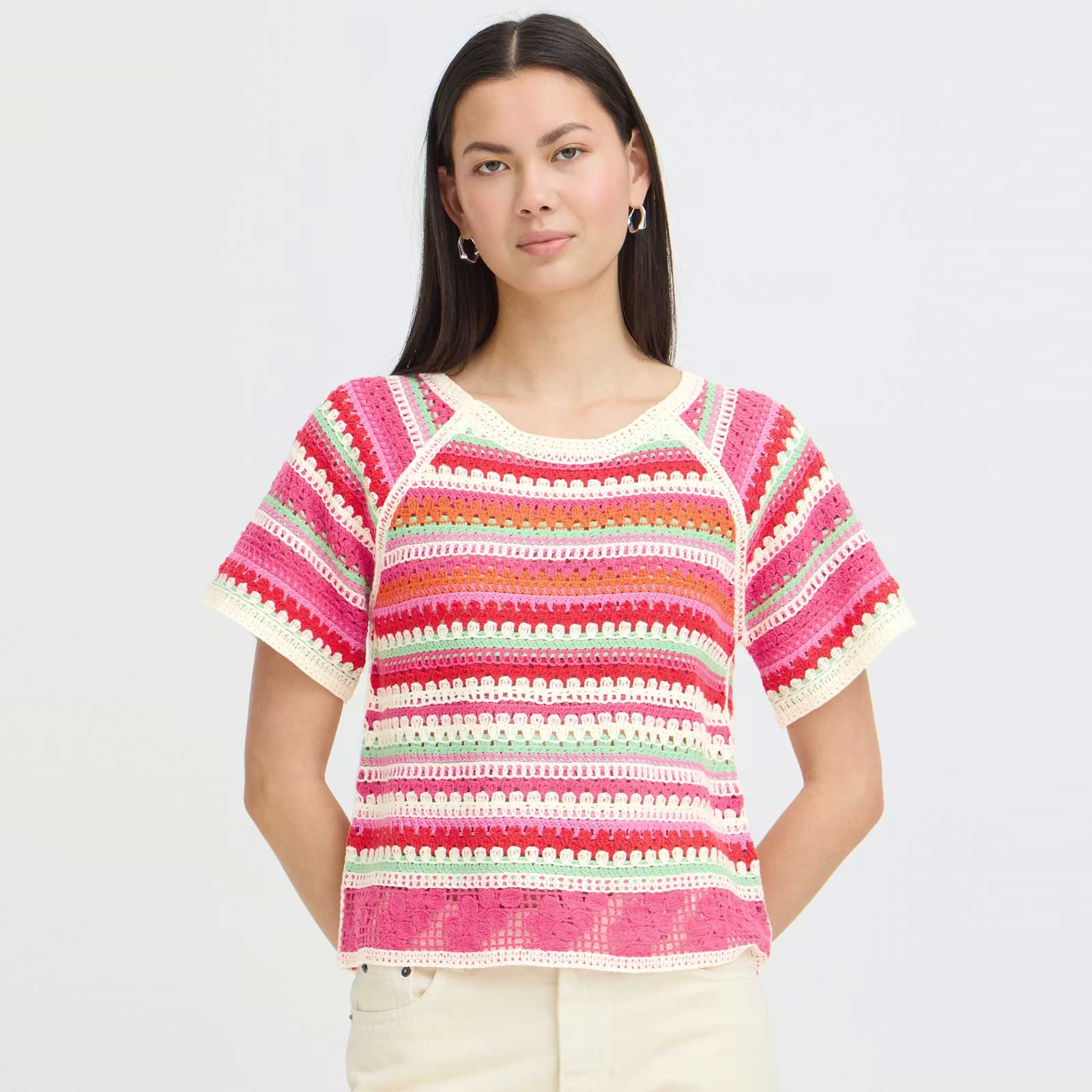 IHBandie Crochet Jumper multicolor stripe ICHI