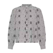 IHEloza Shirt birch/dark blue check w. emb/white
