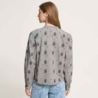 IHEloza Shirt birch/dark blue check w. emb/white