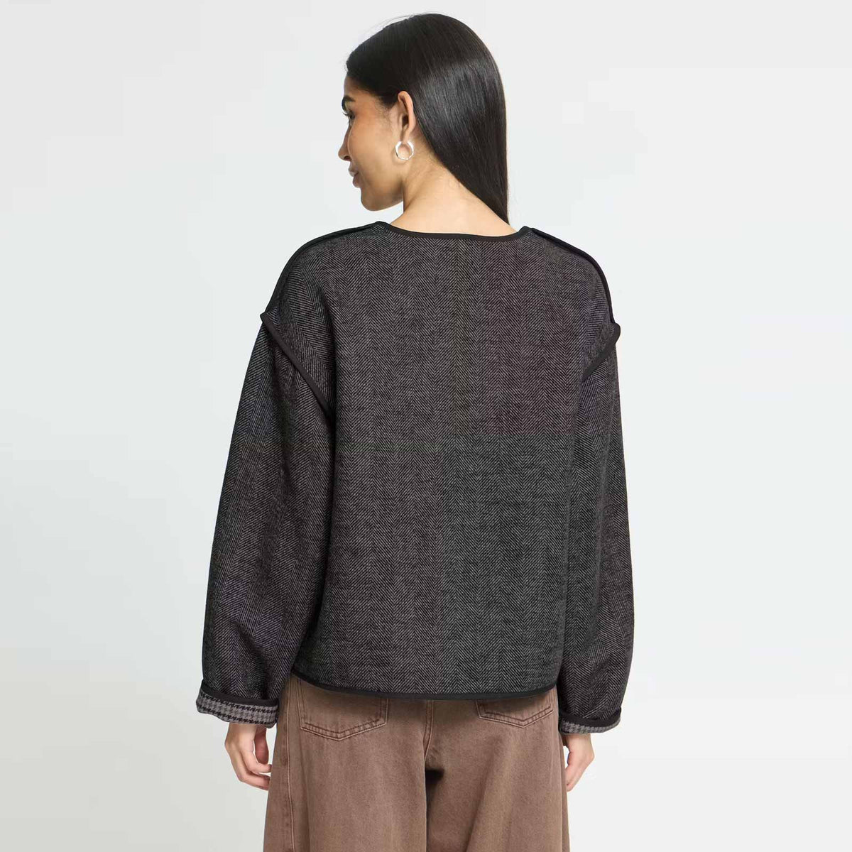 IHFrava Jacket black herringbone