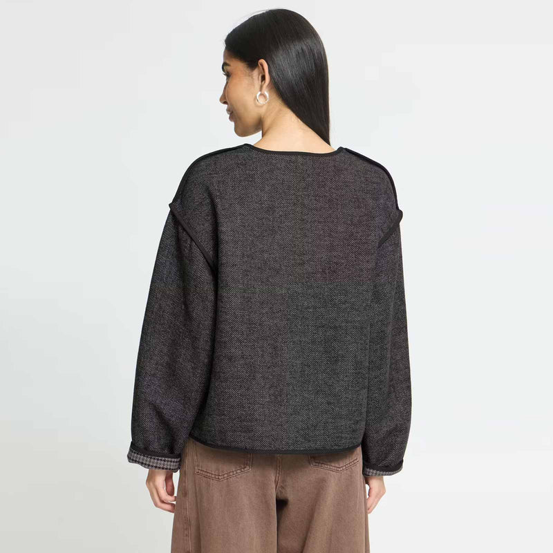 IHFrava Jacket black herringbone