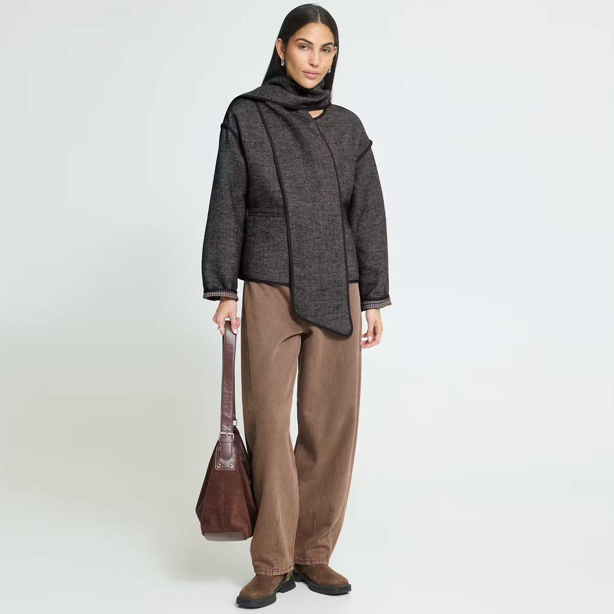 IHFrava Jacket black herringbone