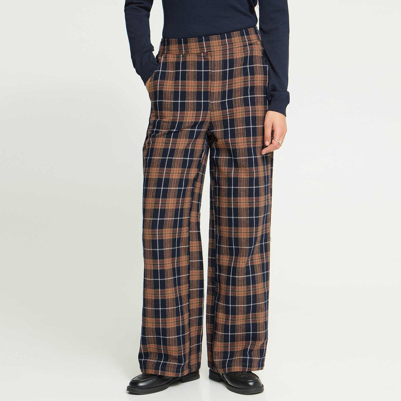 IHKalia Pants dark blue/brown check