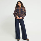 IHKalia Shirt dark blue/brown check