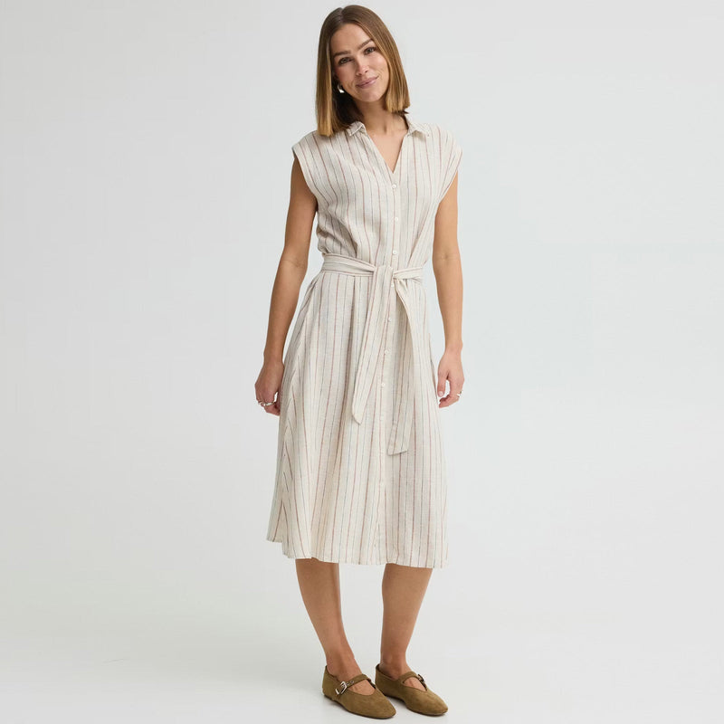 IHLinno DR3 Dress brown stripe ICHI