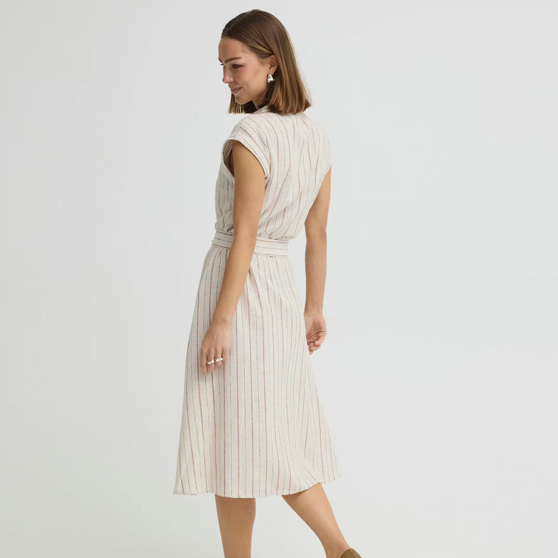 IHLinno DR3 Dress brown stripe ICHI