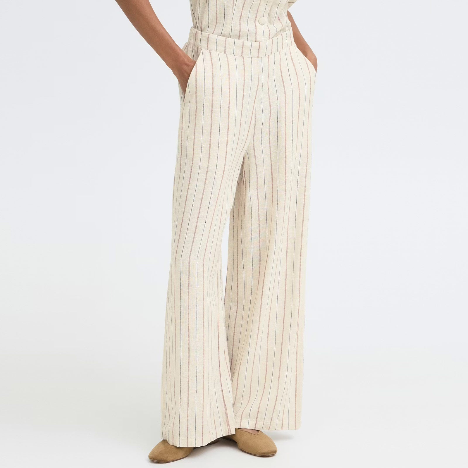 IHLinno PA4 Pants brown stripe ICHI
