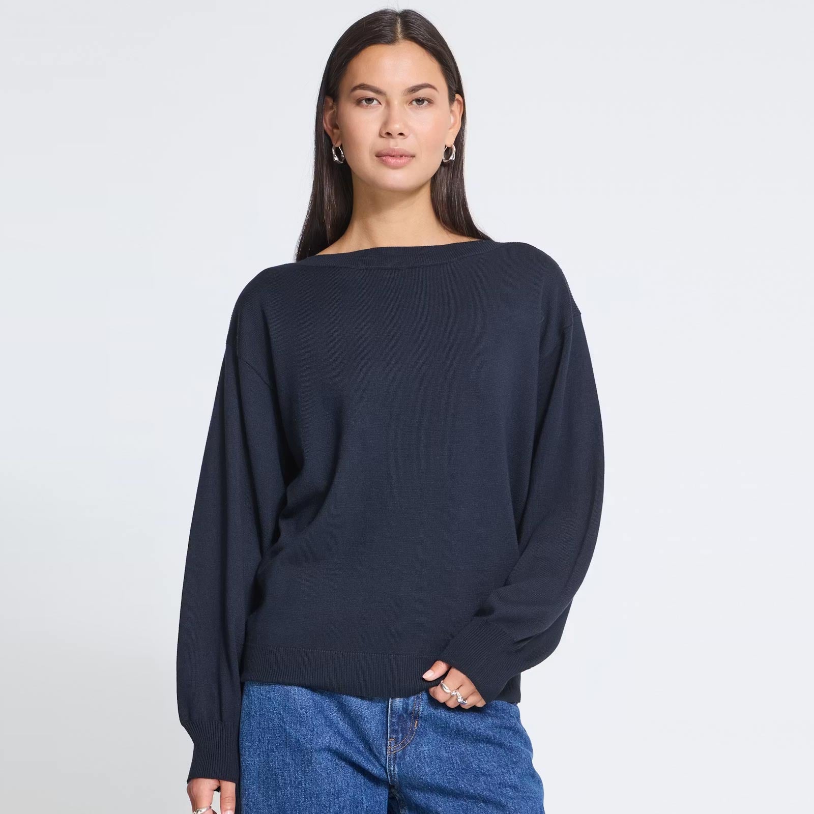 IHLulus Boat Neck Sweatshirt navy