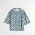 Allover Print Cotton Blouse azul vintage INDI&COLD