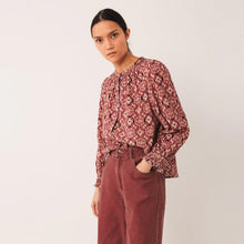 Allover Print Cotton Blouse malva INDI&COLD