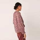 Allover Print Cotton Blouse malva INDI&COLD