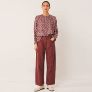 Allover Print Cotton Blouse malva INDI&COLD