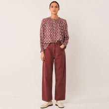 Allover Print Cotton Blouse malva INDI&COLD