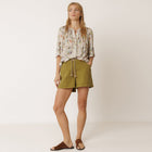 Allover Print Viscose Blouse beige INDI&COLD