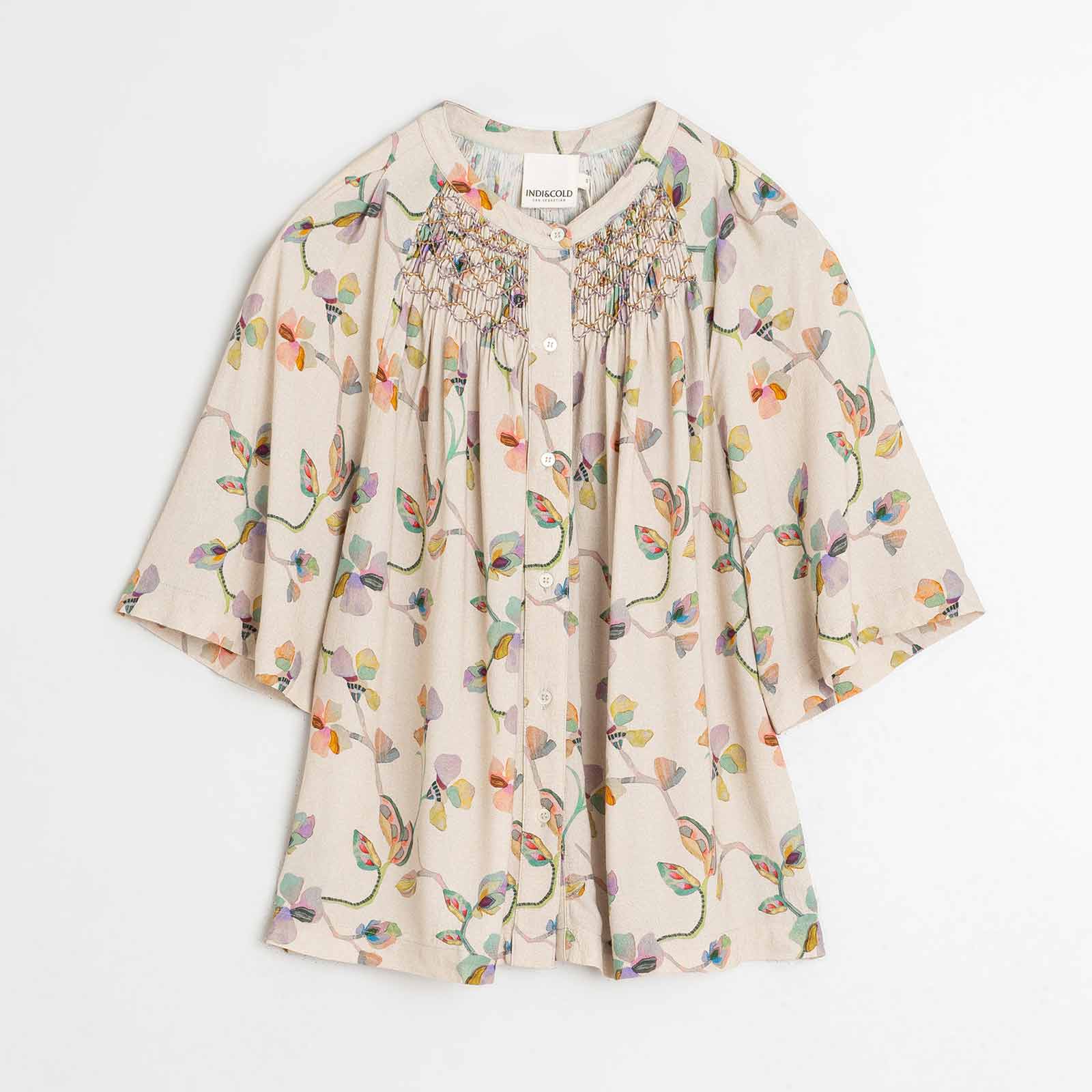 Allover Print Viscose Blouse beige INDI&COLD