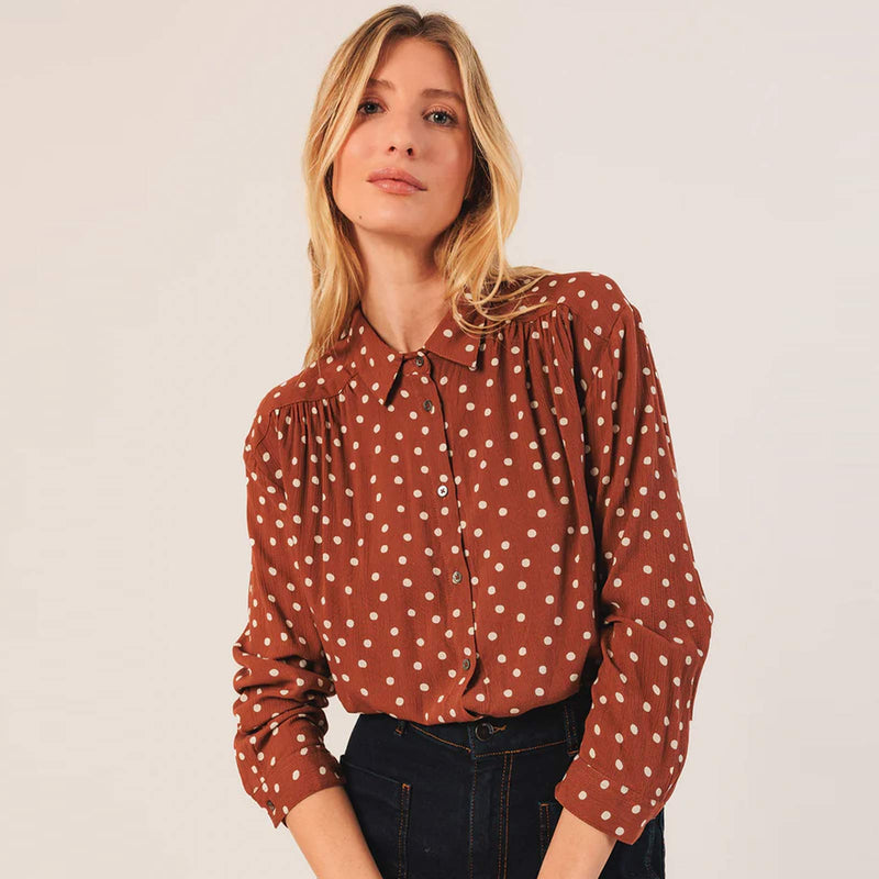 Allover Print Viscose Blouse terracota INDI&COLD