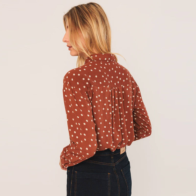 Allover Print Viscose Blouse terracota INDI&COLD