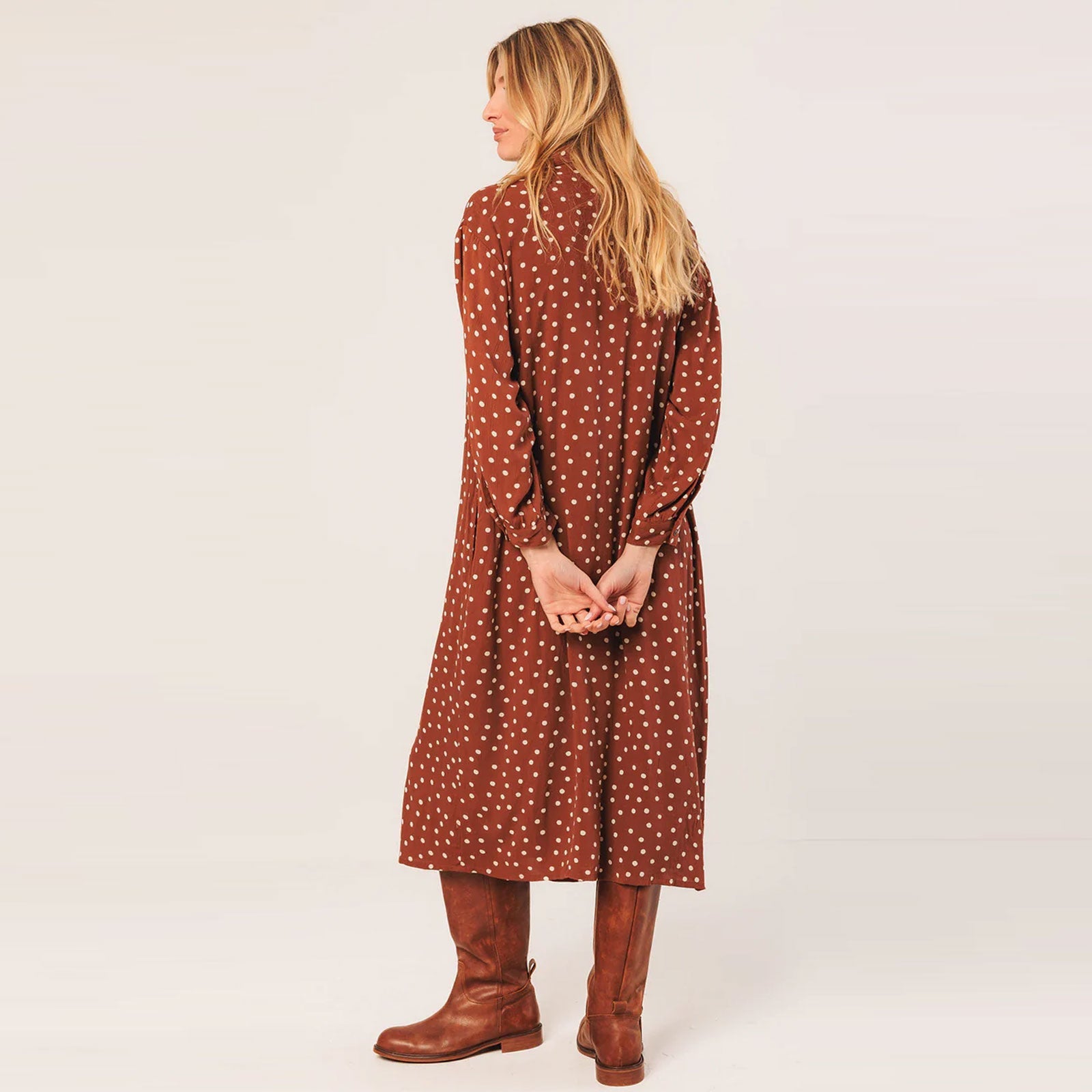 Allover Print Viscose Dress terracota INDI&COLD