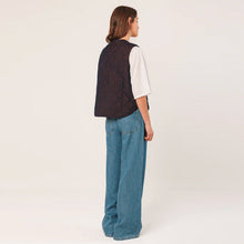 Cotton Check Vest marino INDI&COLD