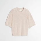 Cotton Knit Short Sleeve Jumper beige INDI&COLD