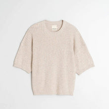 Cotton Knit Short Sleeve Jumper beige INDI&COLD