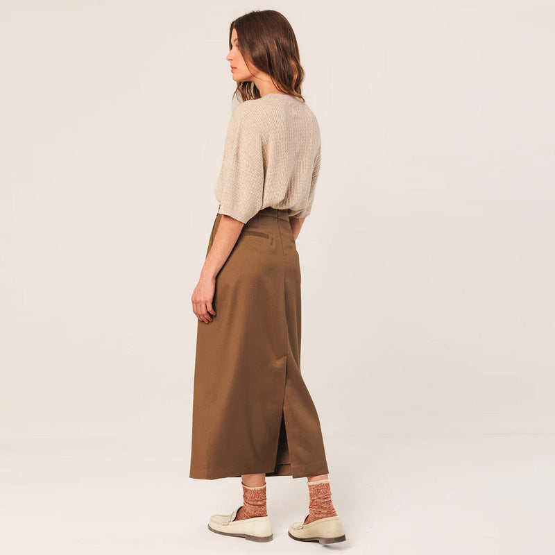Cotton Knit Short Sleeve Jumper beige INDI&COLD