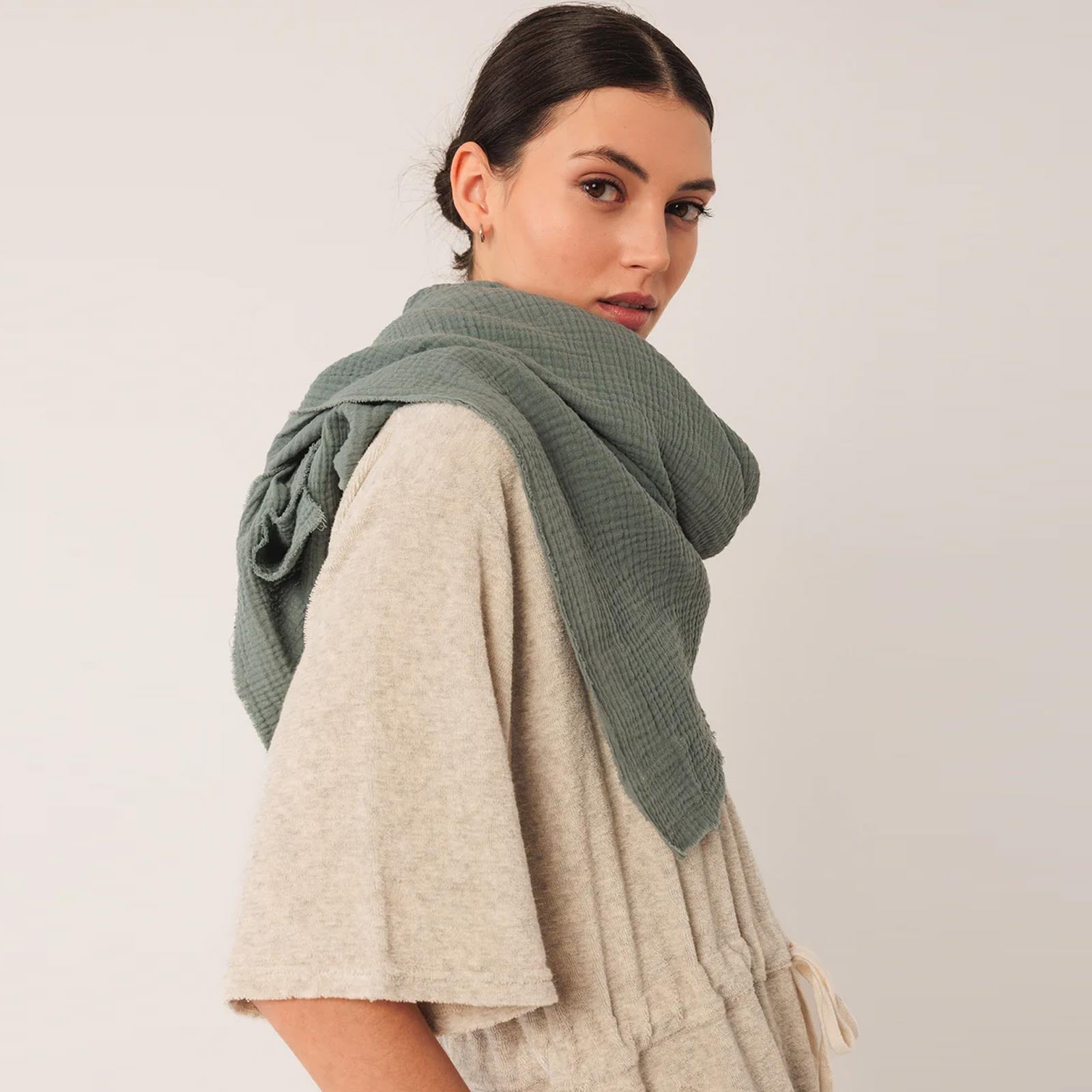 Cotton Scarf menta INDI&COLD