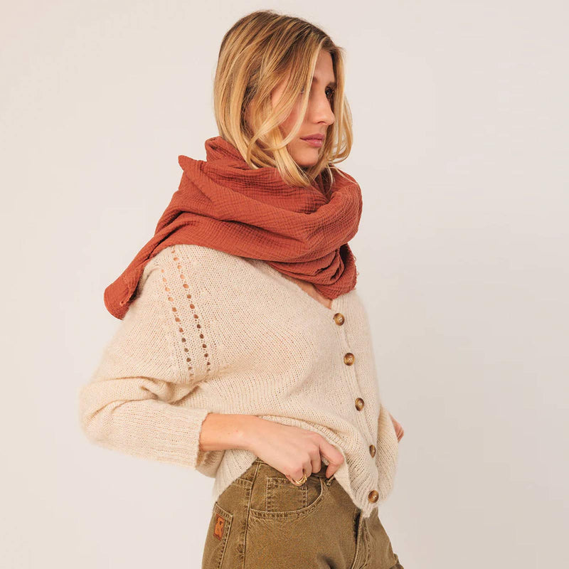 Cotton Scarf terracota INDI&COLD