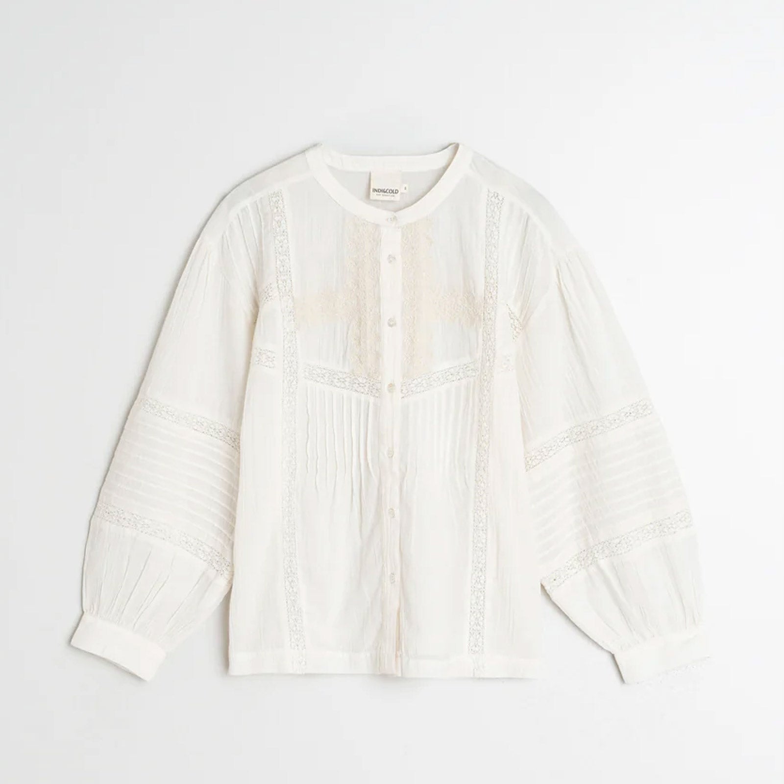 Embroidery Cotton Blouse blanco INDI&COLD