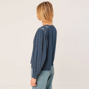 Embroidery Cotton Blouse indigo INDI&COLD