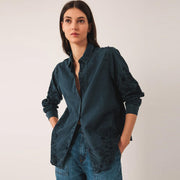 Embroidery Cotton Blouse marino INDI&COLD