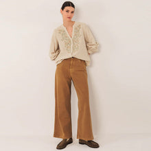 Embroidery Flower Cotton Blouse piedra INDI&COLD