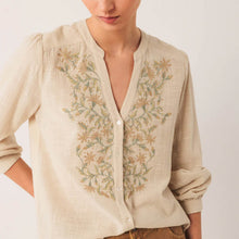 Embroidery Flower Cotton Blouse piedra INDI&COLD