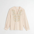 Embroidery Flower Cotton Blouse piedra INDI&COLD