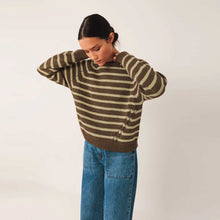 Knit Stripe Jumper khaki INDI&COLD