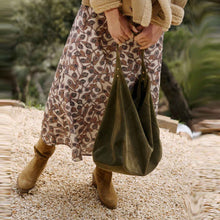 Leather Shopper Bag khaki INDI&COLD