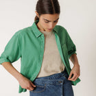 Regular Cotton Blouse verde INDI&COLD